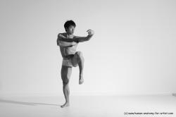 Underwear Martial art Man Asian Moving poses Average Short Black Dynamic poses Academic